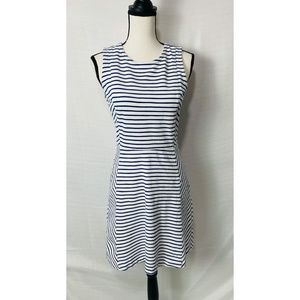 J. Crew Blue and White Strip Daybreak‎ Ponte Knit Sleeveless Dresses